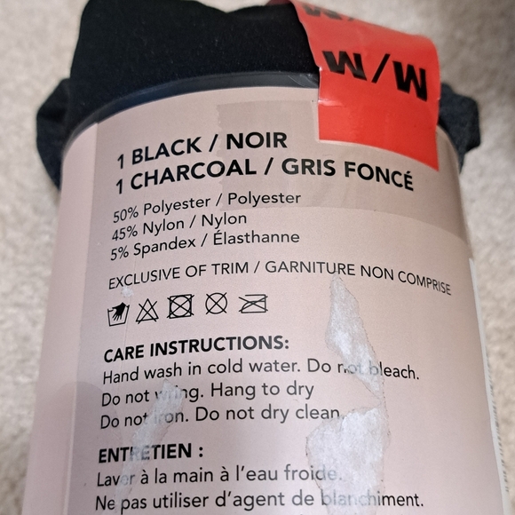 New! Catherine Malandrino Leggings 2 Pack Fleece Lined Size Medium Black Grey - Picture 5 of 8